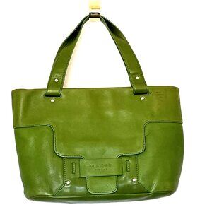 Vintage Y2K Kate Spade Larchmont Avenue Stevie Tote Green Italian Leather